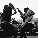 Band playing at festival