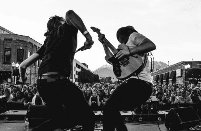Band playing at festival