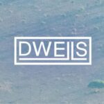 light blue textured background, with the word dwells printed in white in a blocky, stylized font